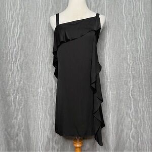 Milly Silk Asymmetrical Ruffle Cocktail Dress